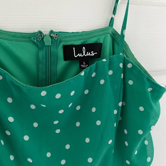 Lulus green polka dot midi dress - Picture 2 of 3